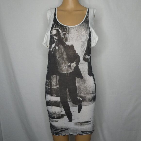Elvis Jesus Mini Dress Sheath Bodycon Tank Top - Picture 1 of 9